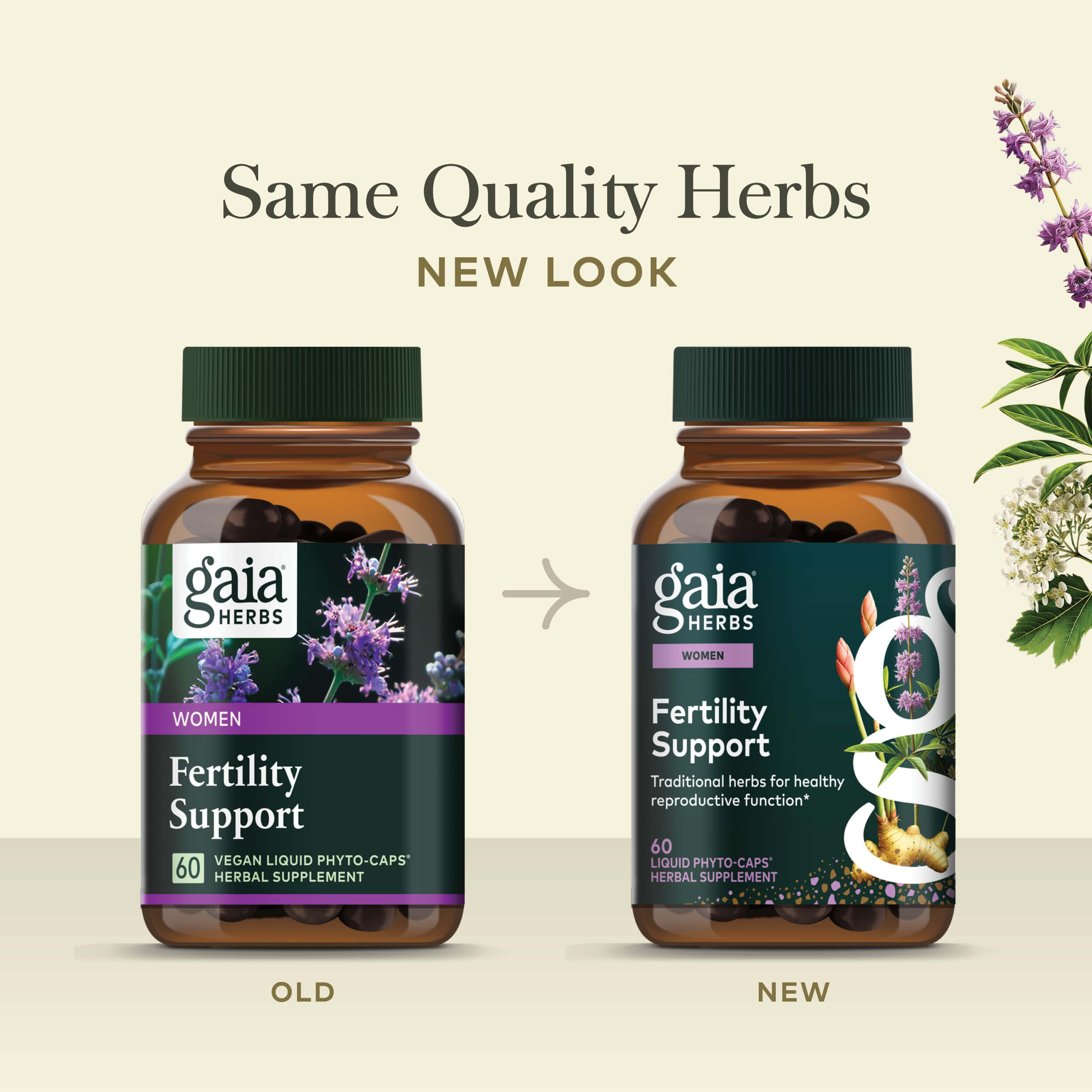 plant fertility Gaia Herbs, Fertility Support for Women, 60 Vegan Liquid Phyto-Caps